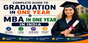One year MBA in india graduation guide with student holding degree certification